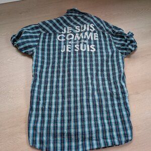 Scotch Soda My Shirt Mens L Western Plaid Short Sleeve Je Suis Comme Pearl Snap